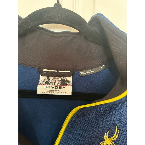 Spyder men’s blue and yellow quarter zip pullover, Size L - Picture 4 of 7